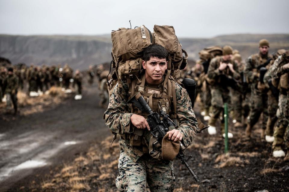  US Marines conduct cold weather training during Nato’s Exercise Trident Juncture 2018