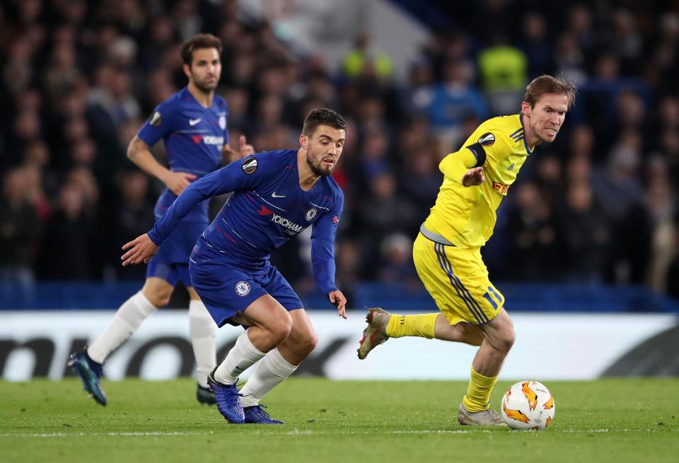  Mateo Kavacic was one of the Blues' regular starters not given a night off by Maurizio Sarri