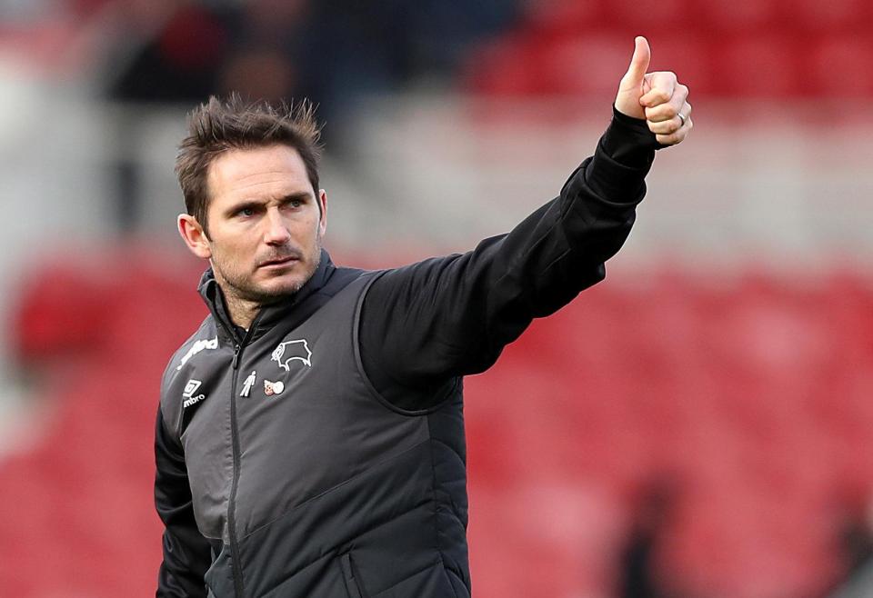  Frank Lampard has impressed everyone with the assured job he has done at Derby in his first stint as a manager