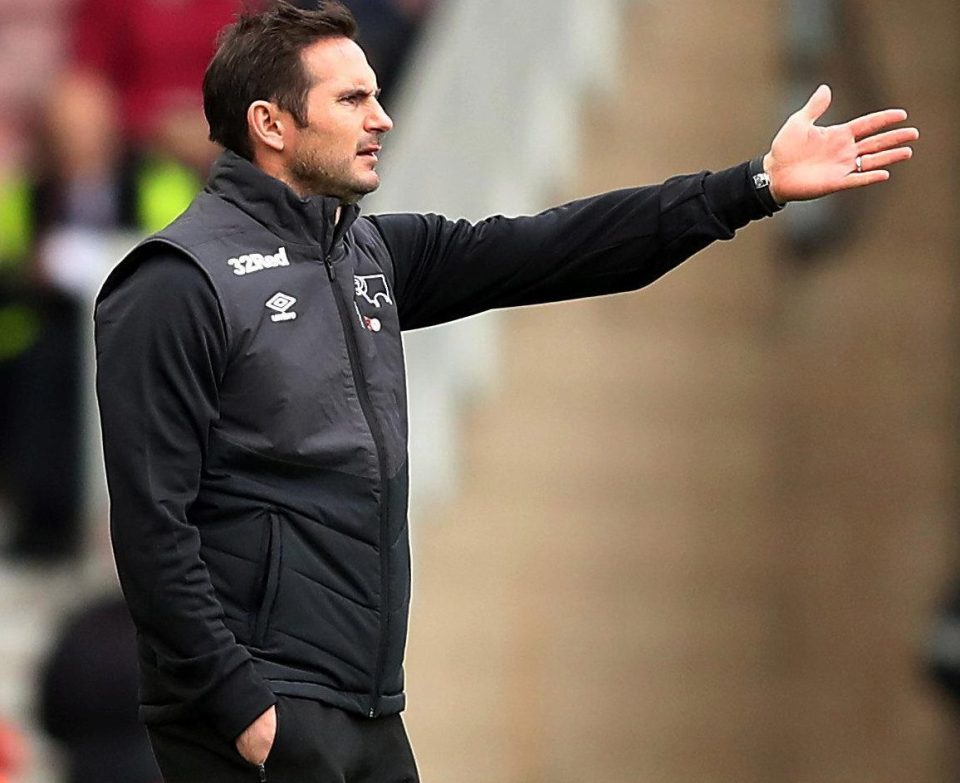  Frank Lampard has guided Derby to sixth in the Championship, chasing promotion in his first season