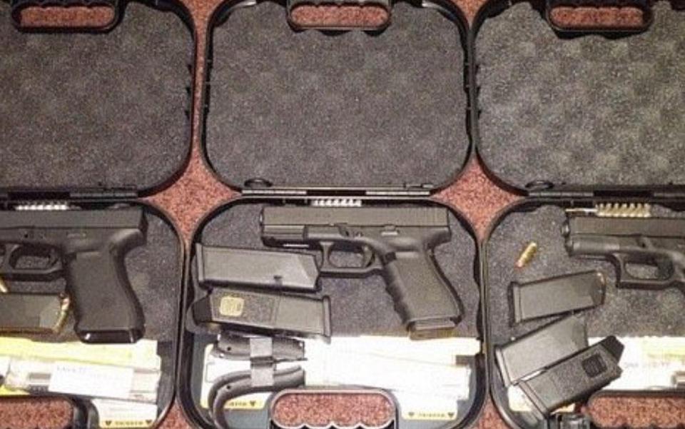  The anti-Semite posted a picture of his Glock handguns and ammunition online