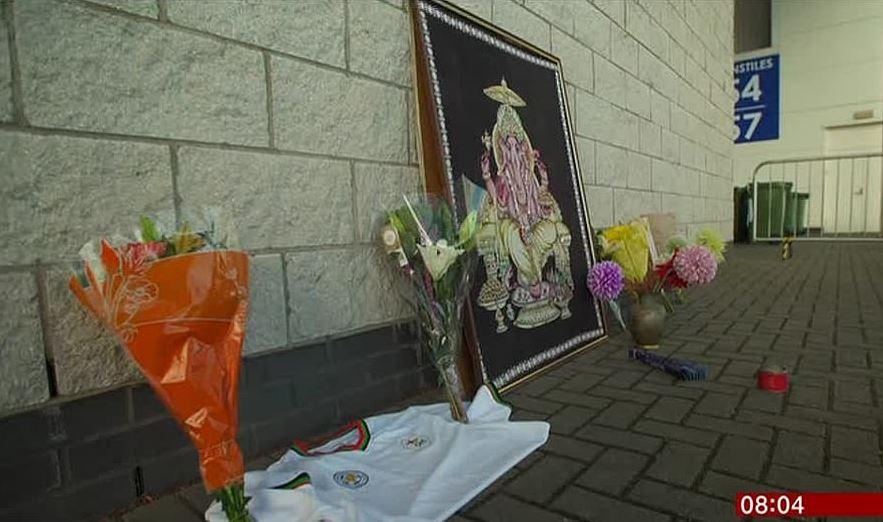  Tributes to the late club owner have appeared outside the stadium on Sunday morning