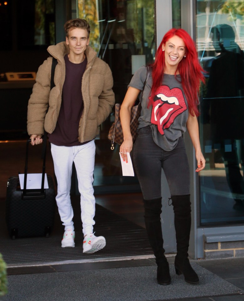 Strictly’s Dianne Buswell was all smiles as she left a hotel with Joe Sugg today