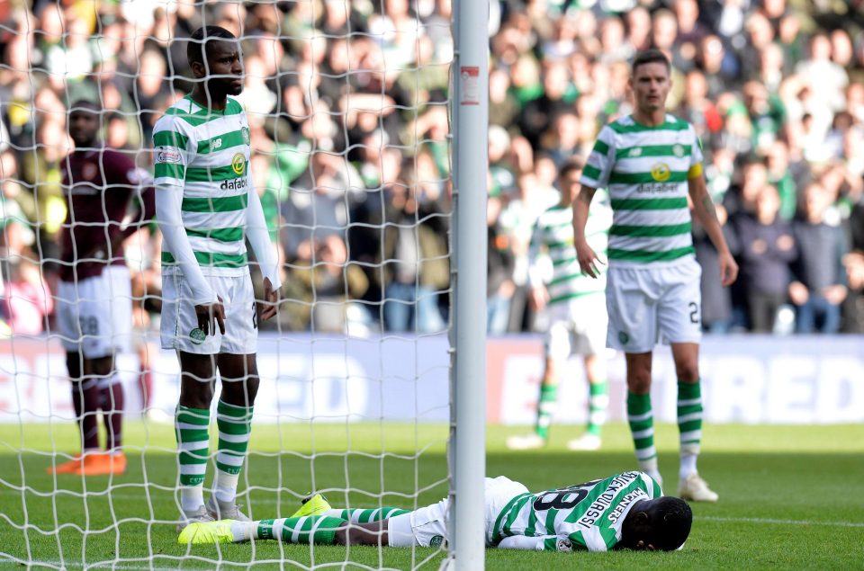  The Celtic star fell to the floor in agony and then was subbed off