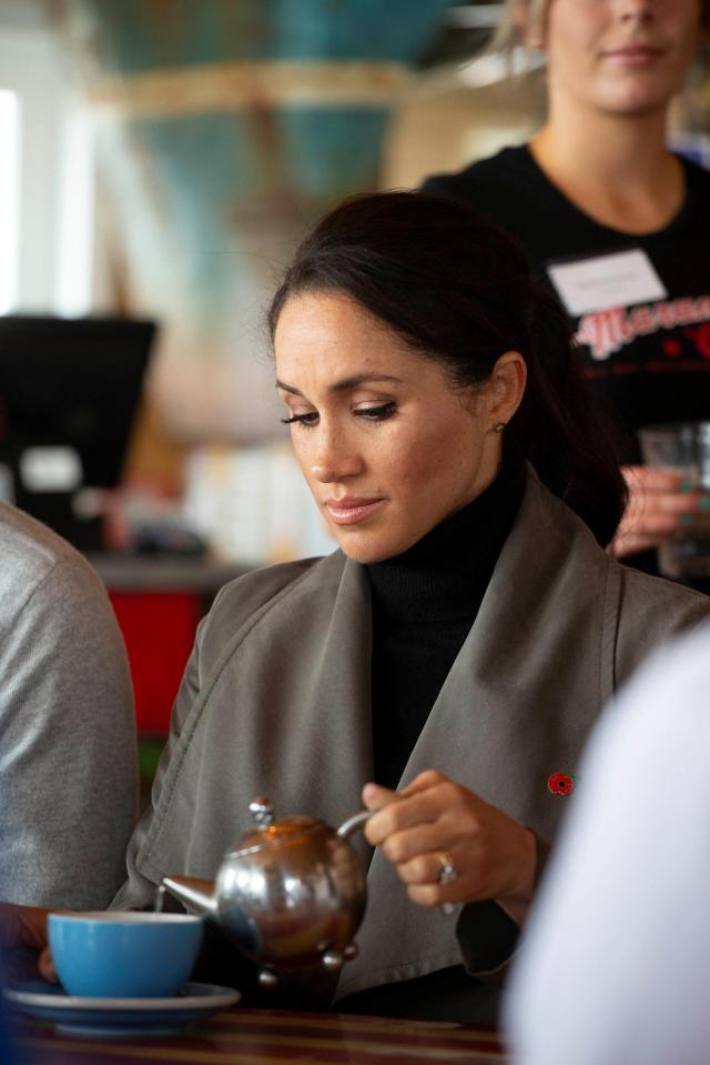  The duchess poured herself a tea as she learned of initiatives to help young people