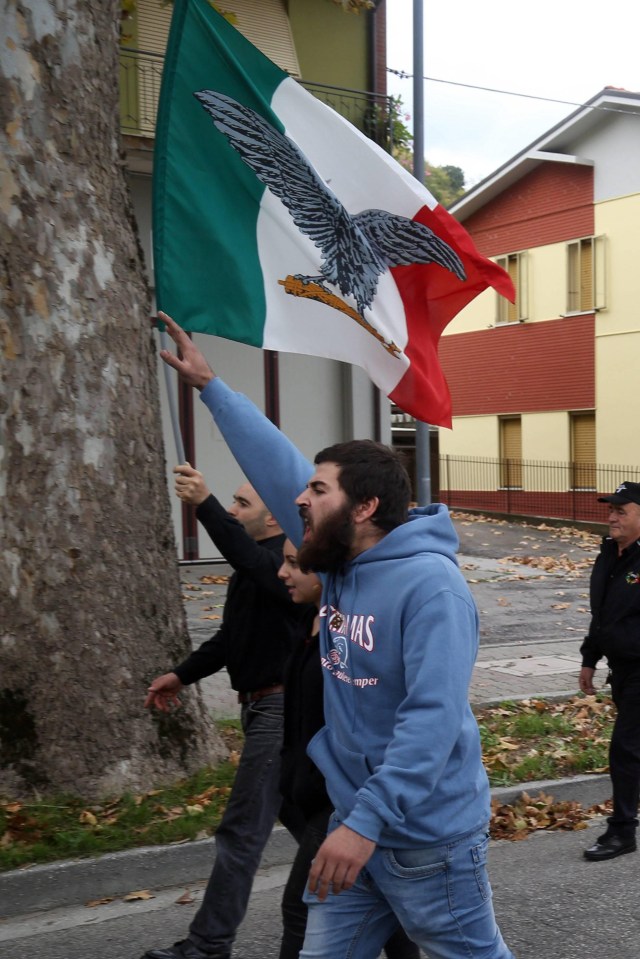 Far right supporters were seen gathering in the town