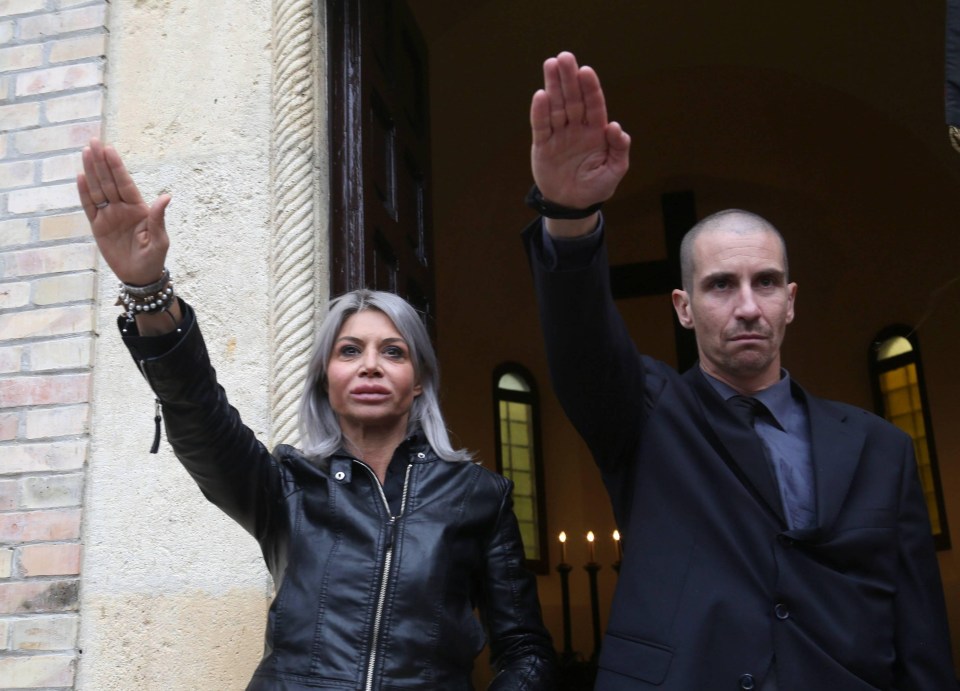 His man and woman were seen brazenly giving a fascist salute