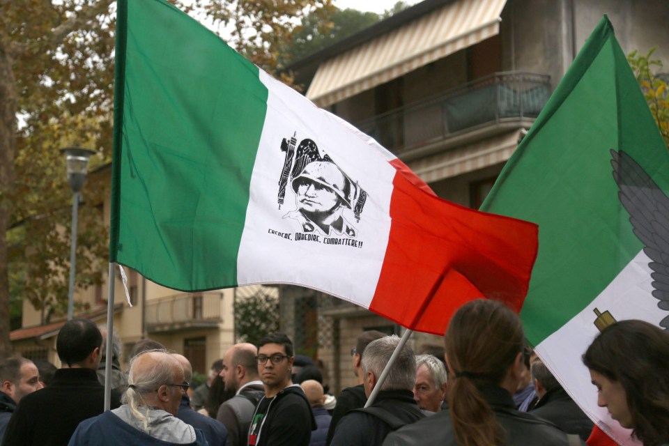 Supporters gathered to march through the town