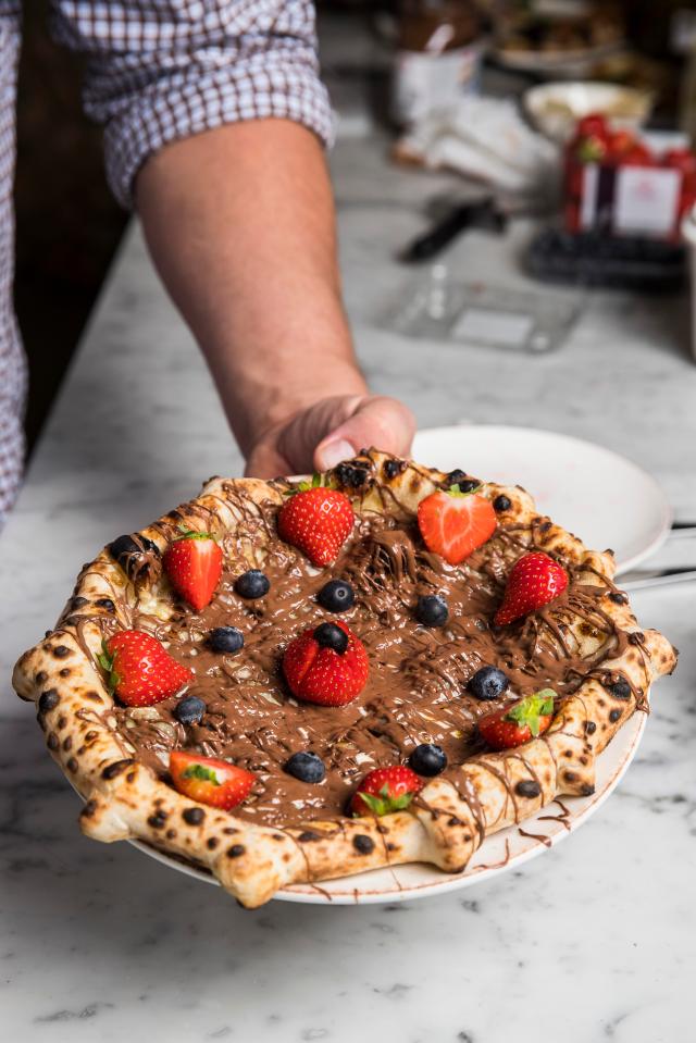  And for the sweet-toothed there is a Nutella pizza