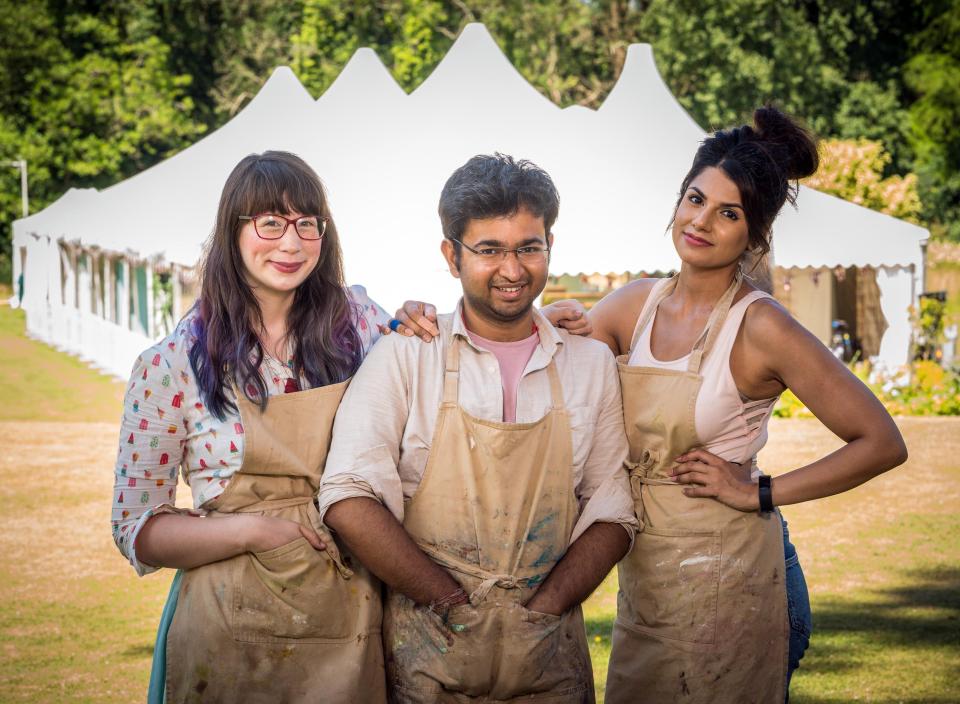  The Great British Bake Off comes to an end tonight with Kim-Joy, Rahul and Ruby, left to right, battling it out for the 2018 title