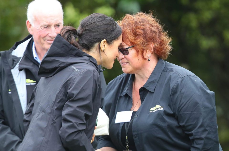  Duchess of Sussex performing traditional 'Hongi' greeting