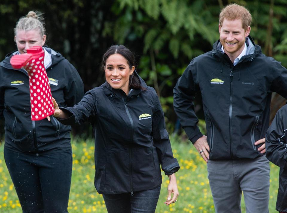  Earlier the royals had a go at welly wanging