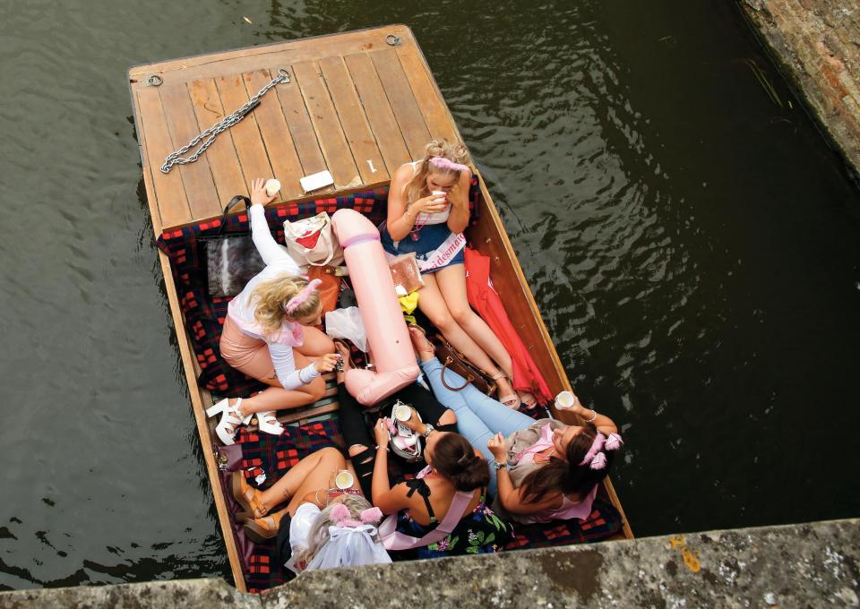  Paramedic Chris Porsz, 65, has spent years taking weird and wonderful snaps of the British public - like this hen do in Cambridge