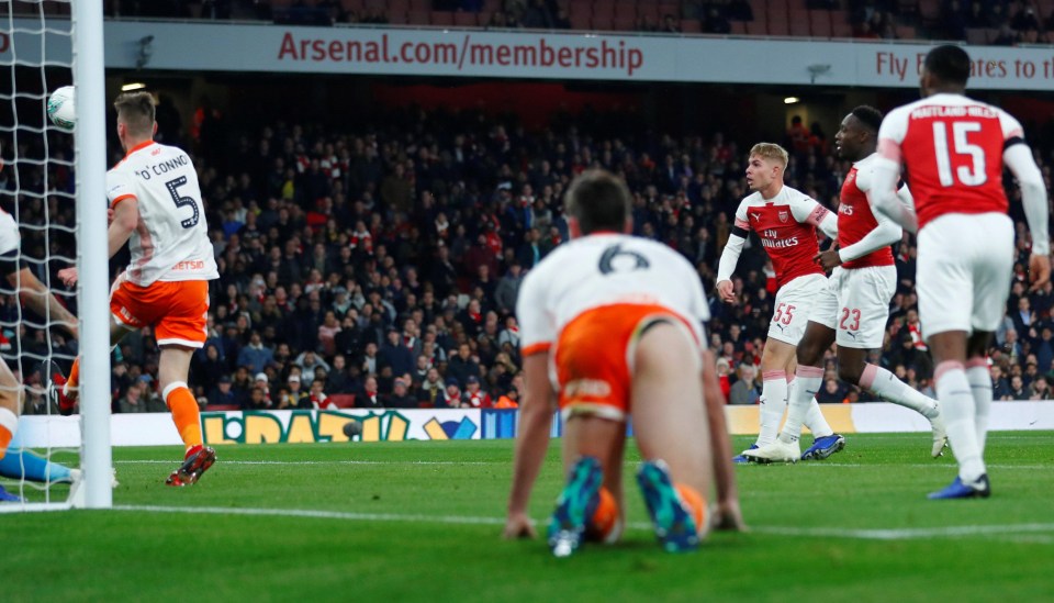 Emile Smith Rowe reacts quickest to score the crucial second goal for Arsenal