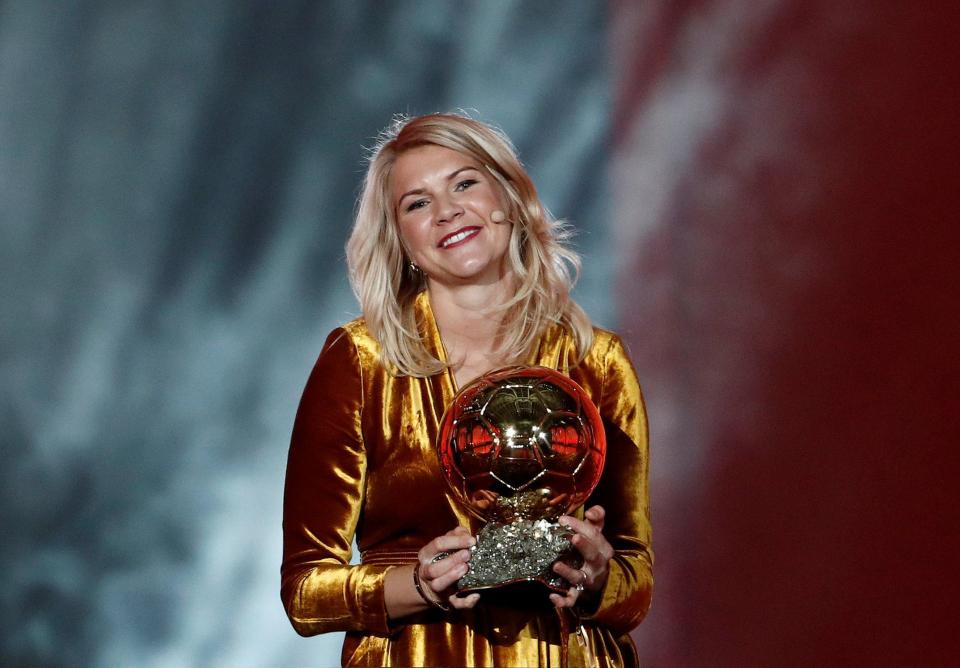  Hegerberg looked embarrassed as she was asked to twerk after picking up the first ever Women's Ballon d'Or