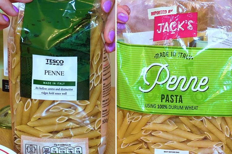  Jack's and Tesco's pastas both tasted the same