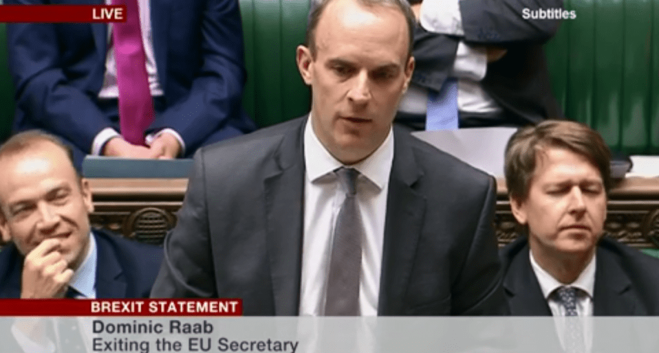  Dominic Raab said there would be no unlimited period for the UK to stay in a form of customs union