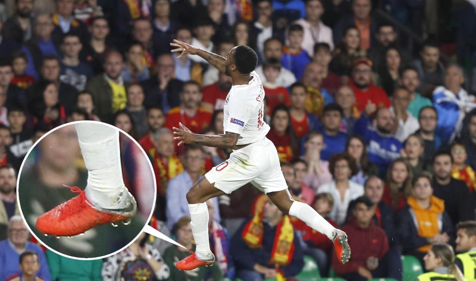  Raheem Sterling was wearing them when he scored twice in England's win over Spain