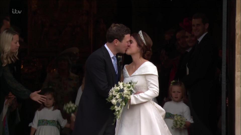  The couple shared their first kiss as a married couple