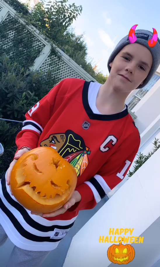  The family carved their pumpkins earlier in the day