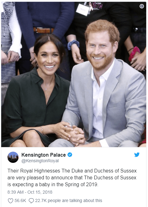  Kensington Palace confirmed the rumours the couple were expecting