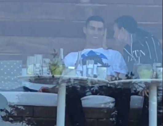  Georgina Rodriguez strokes Cristiano Ronaldo's hair at the Tivoli Hotel in Lisbon