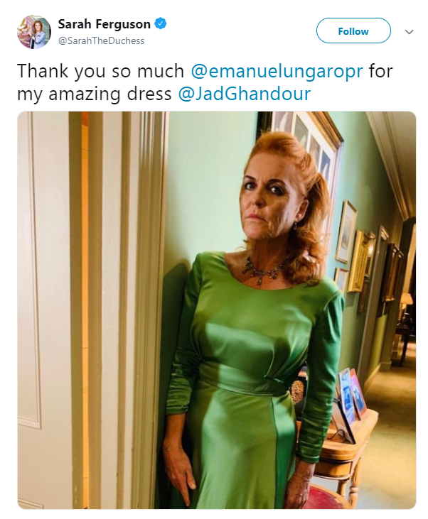  Sarah also shared a photograph earlier this morning of her emerald outfit for the wedding