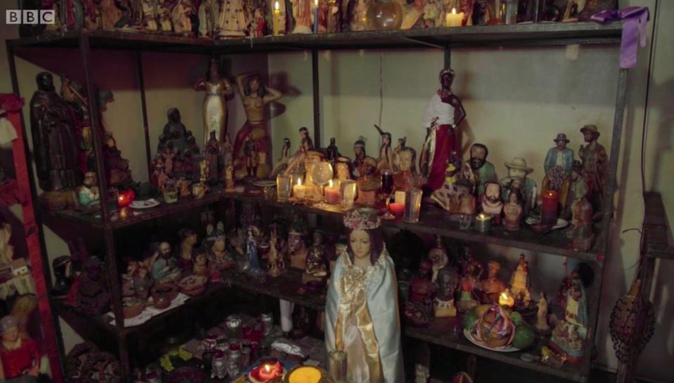  Another shrine with dozens of the statues on display