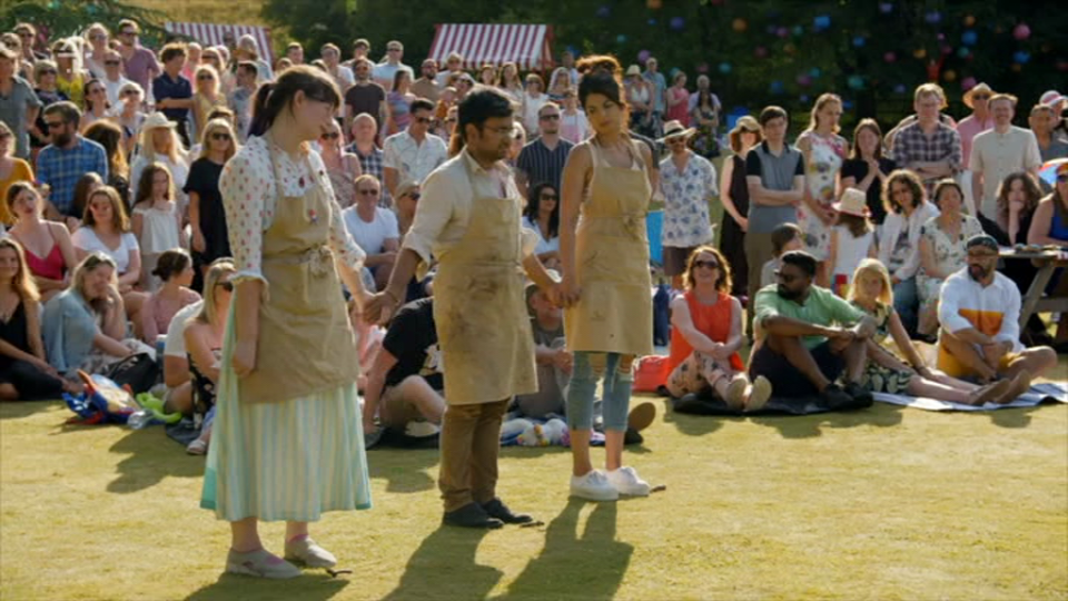 Her departure leaves Ruby, Kim-Joy and Rahul to battle it out for the title of Great British Bake Off Champion next week