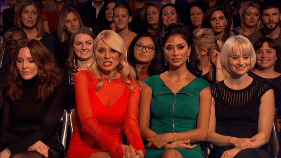  Nicole was there to support her former Pussycat Dolls bandmate Ashley Roberts, but didn't look too happy