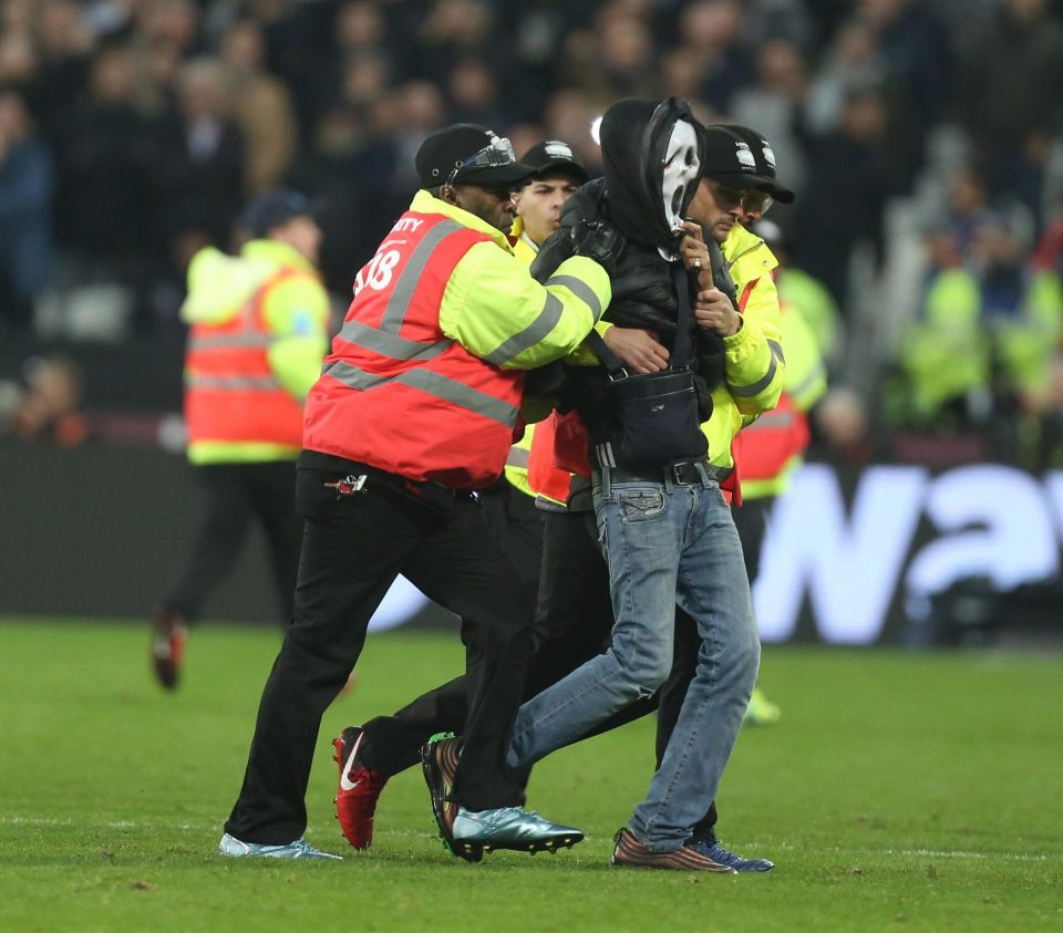  The intruder was swiftly ejected by security inside the stadium