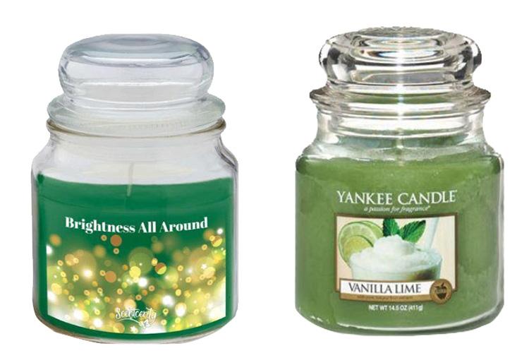  Aldi is selling candles, left, for £3.99, that look very similar to Yankee's pricier offerings