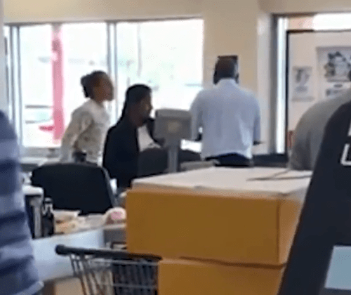  The woman continued to argue with the security guard