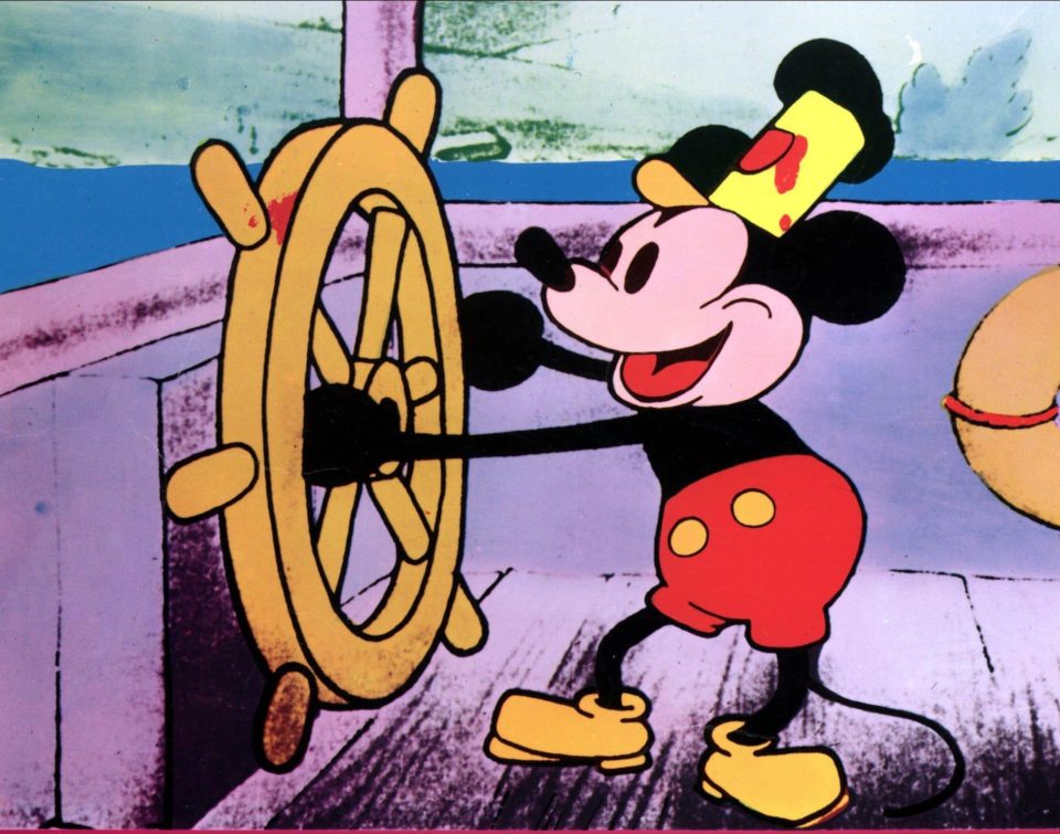  Mickey Mouse in his first appearance on Steamboat Willie