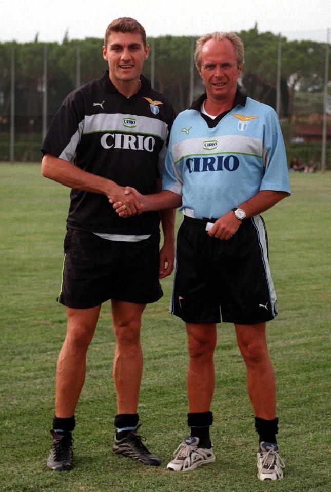  Former England boss Sven-Göran Eriksson managed Vieri at Lazio for one season from 1998-99