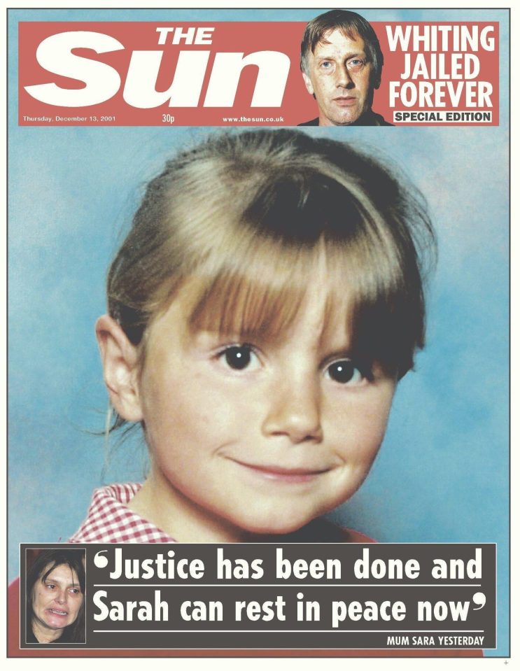  The Sun reported Whiting's conviction on the front page in 2001