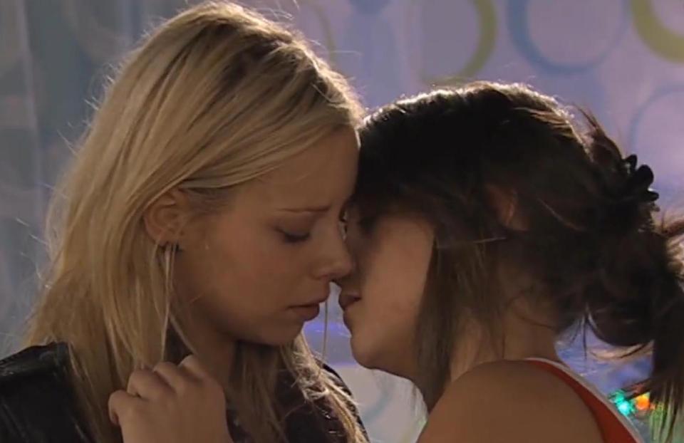  Brooke made headlines with a lesbian kiss on screen in 2010