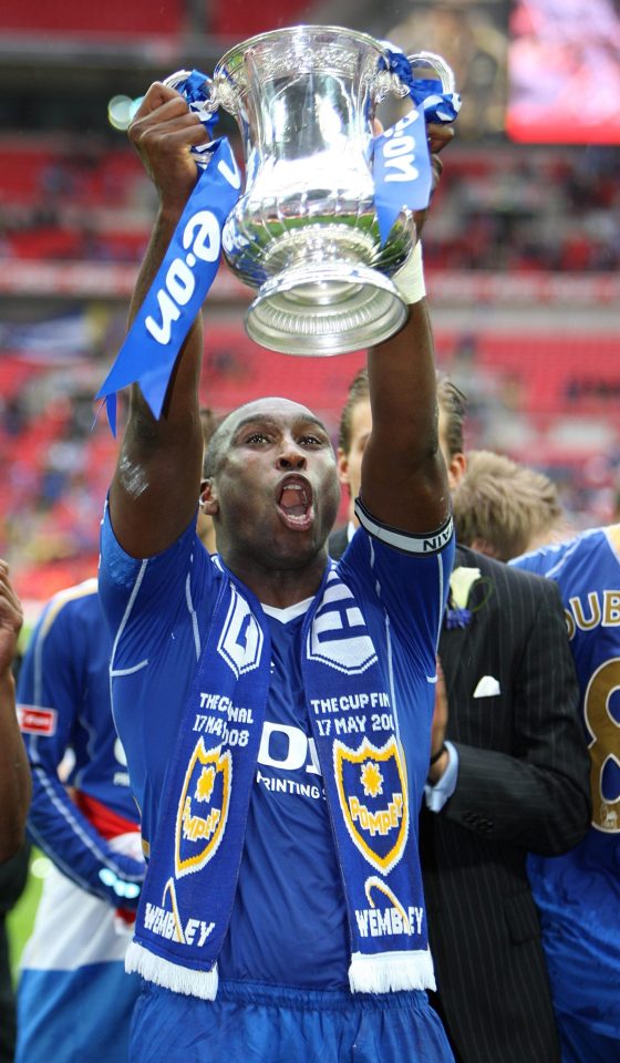  Sol Campbell was one of the wise heads as Portsmouth won the FA Cup in 2008