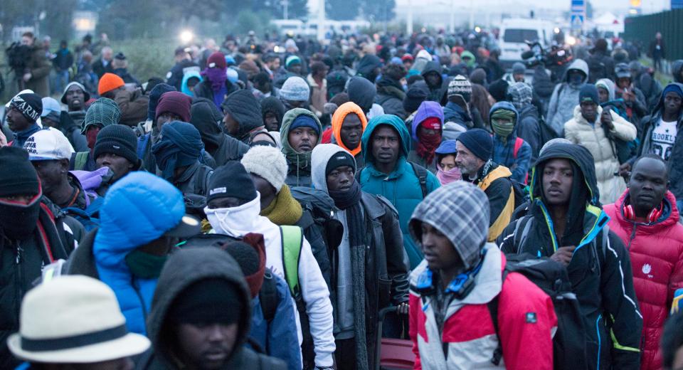  Migrants pitch up in The Calais Jungle hoping to make it across the English Channel to Britain