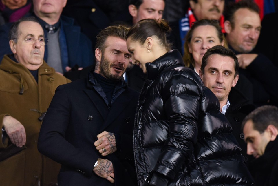 Mr Posh Spice and Ms Hadid met at a football game back in March