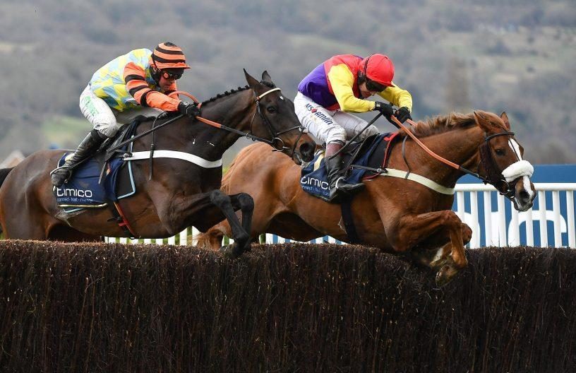  Native River (right) beat Might Bite in the Gold Cup in March