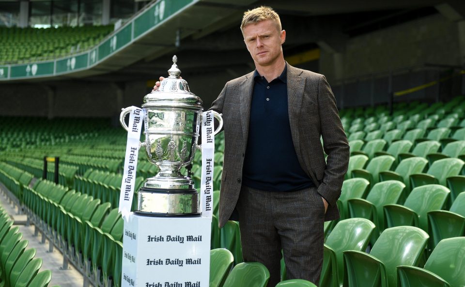  Former Ireland winger Damien Duff is currently coaching with Shamrock Rovers