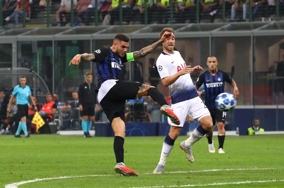  Icardi fired in a late winner at the San Siro when Inter played Spurs in September