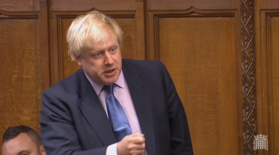  Boris  Johnson said the terms of the Brexit deal made a 'complete nonsense of Brexit'