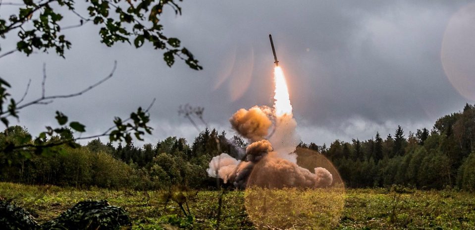  Russian tactic missile Iskander -M fired during military exercises in September 2017