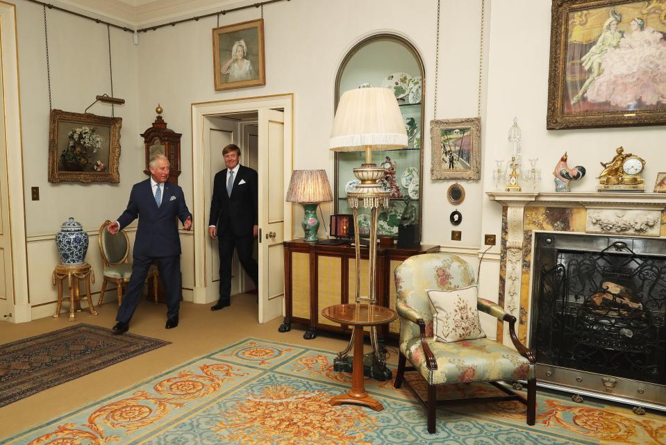  Prince Charles, Prince of Wales and King Willem-Alexander seen in Clarence House