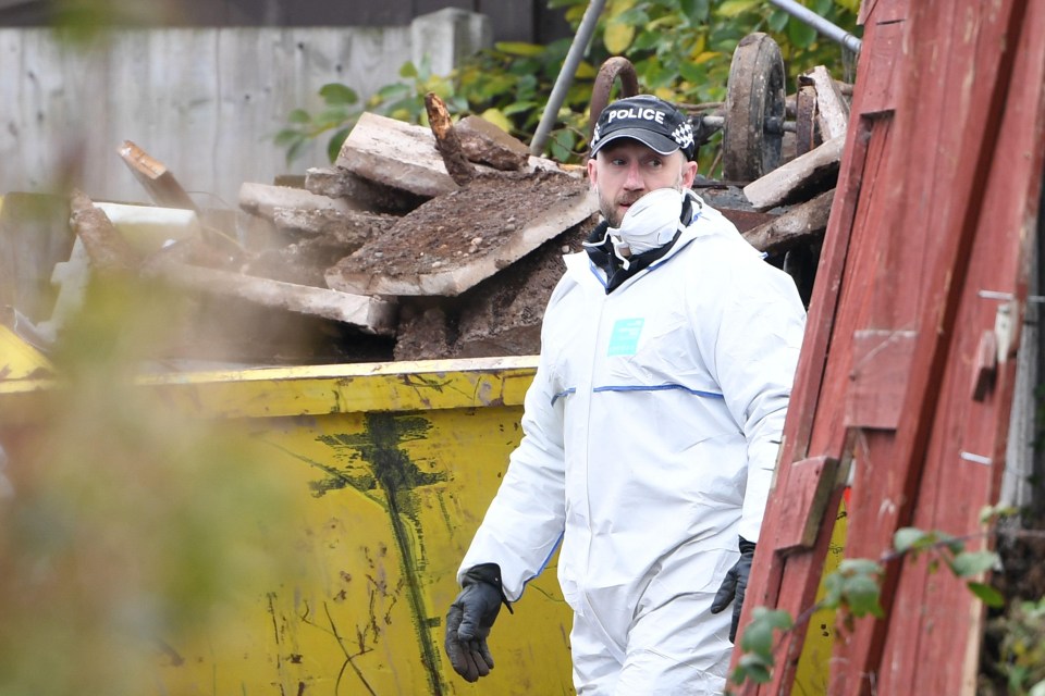 Forensic teams on the premises in Sutton Coldfield on 30 October