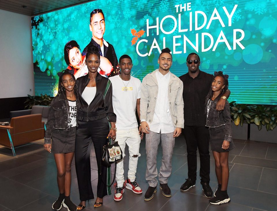  United family… Justin Dior Combs, Sean "Diddy" Combs, Kim Porter, D'Lila Star Combs, Jessie James Combs, Quincy Brown, Al B. Sure! and Christian Casey Combs attend ‘The Holiday Calendar’ Special Screening Los Angeles at NETFLIX Icon Building on October 30 this year