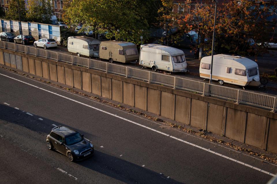  A group of people have formed a community next to the M32 after being forced from their homes