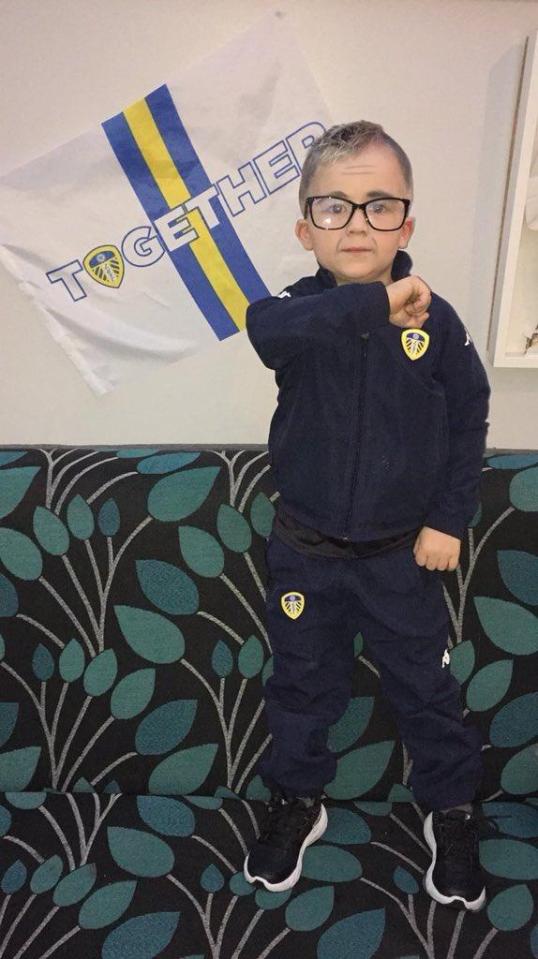  Young Fredde Callaghan is a huge Leeds fan, and has previously dressed up as some of the club's star players